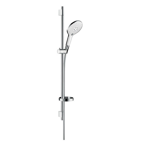 hansgrohe．R'dance Select 150蓮蓬頭(鉻/白)/Unica'S Puro 90cm升降桿組，27803-40